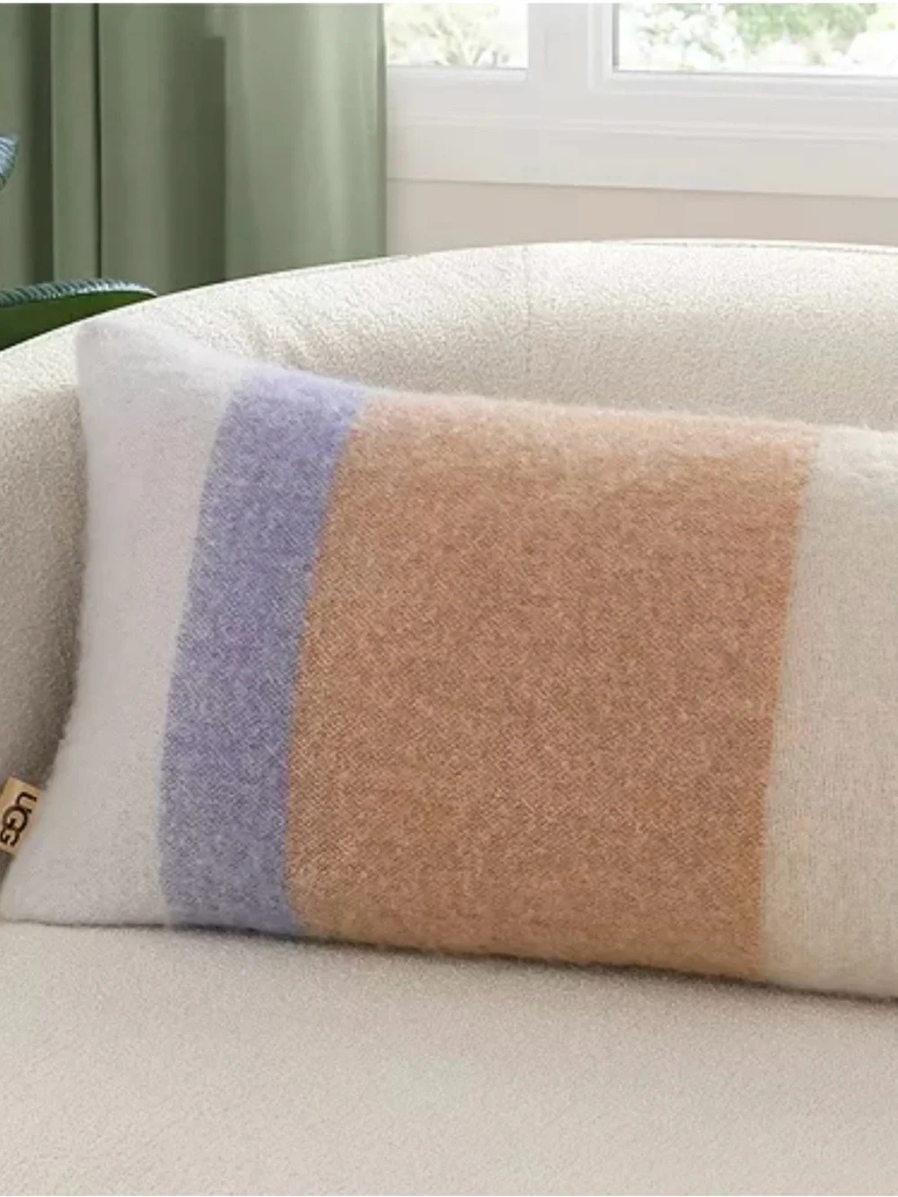 UGG Bolster Lumbar Pillow 14x36 Misty Wisteria Stripe NWOT